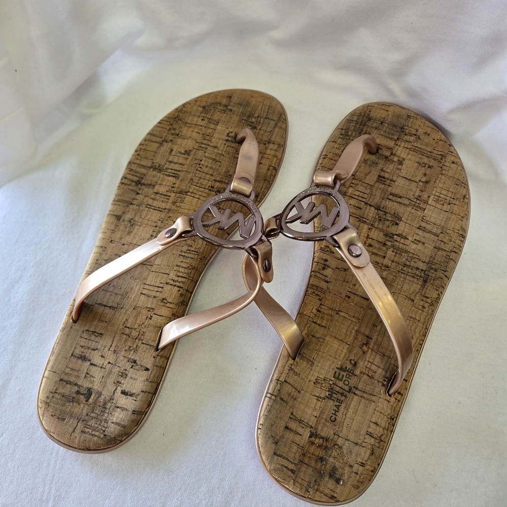 women's Michael Kors Copper jelly thong flip-flop sandals Size 8 - Picture 10 of 11